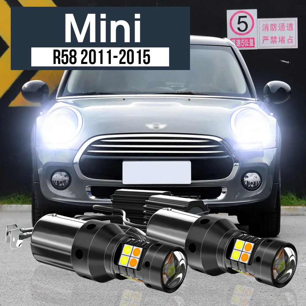 

2pcs LED Dual Mode Turn Signal+Daytime Running Light Blub DRL Canbus Accessories For Mini Coupe R58 2011-2015 2012 2013 2014