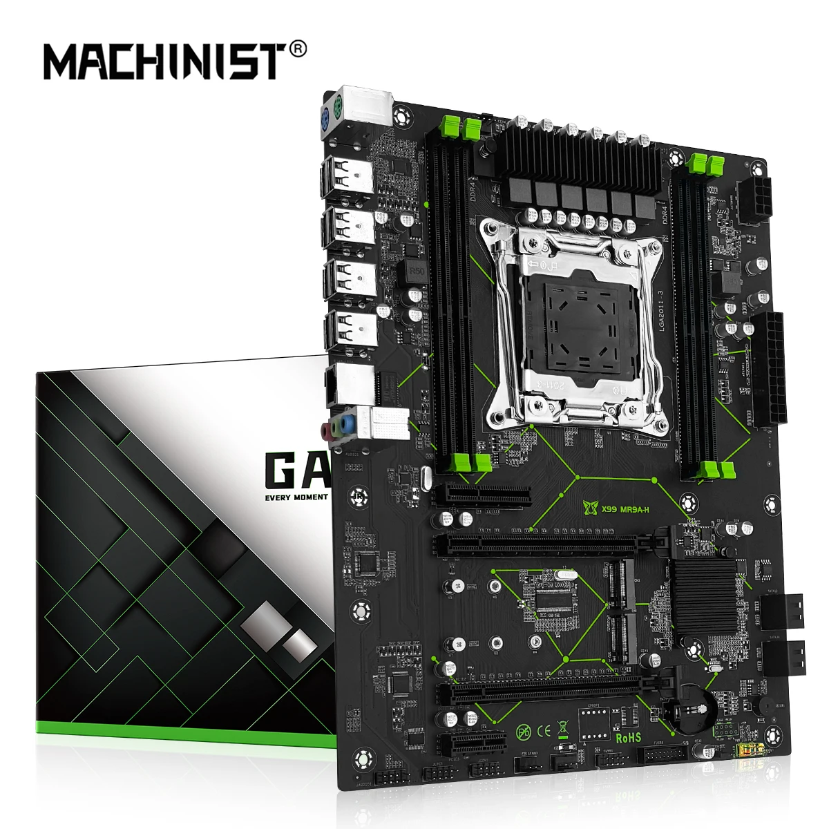 MACHINIST X99 MR9A-H Motherboard LGA 2011-3 Support Xeon E5 2666 2667 2680 V3 V4 Series Processor CPU DDR4 Memory RAM ATX NVME