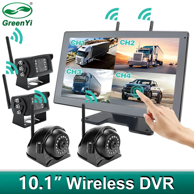 Caméra de surveillance AHD 4 canaux sans fil 10 pouces avec écran tactile WiFi pour camion, remorque, bus, RV et SUV Évaluation complète et usage pratique