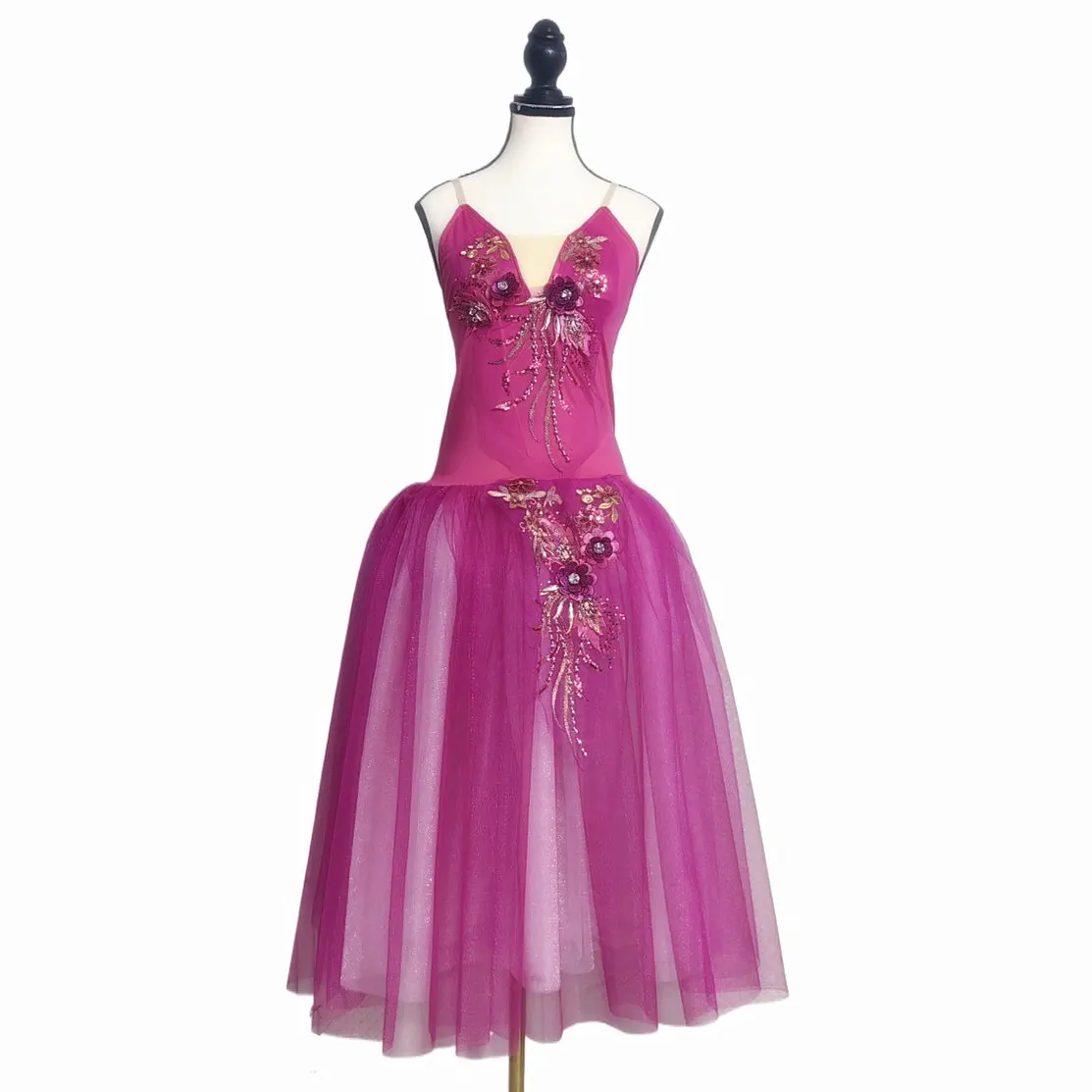 

Новое поступление, балетные юбки-пачки, синее платье с 3d цветами, костюмы для выступлений, романтическое платье принцессы для танцевальной практики