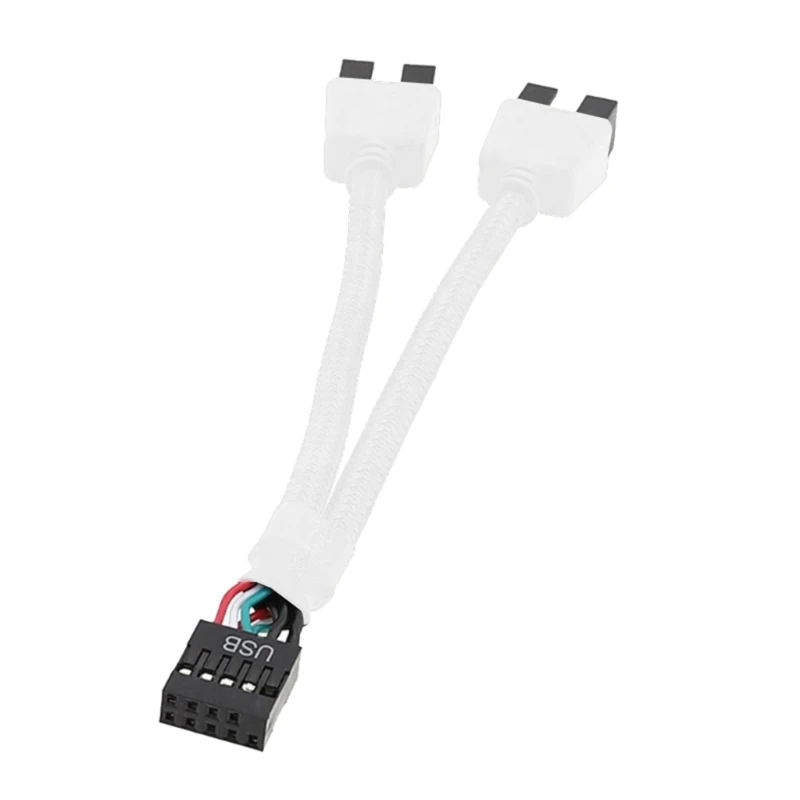 

9-контактный разветвитель USB, экранированный, 9-контактный разъем USB 2.0 на два 9-контактных кабеля-разветвителя, надежный