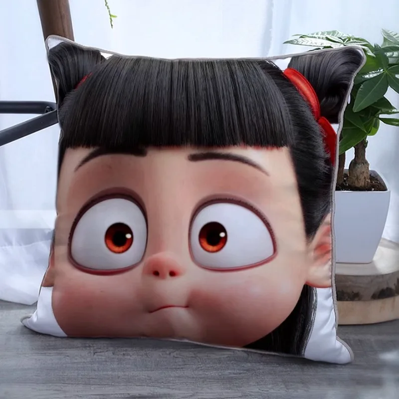 50x50 cm Nezha 2 Omliggende Sierkussen Custom Duivel Kind Naohai Aobing Aogang Ao Leap Shengong Luipaard Pop kussen Gift