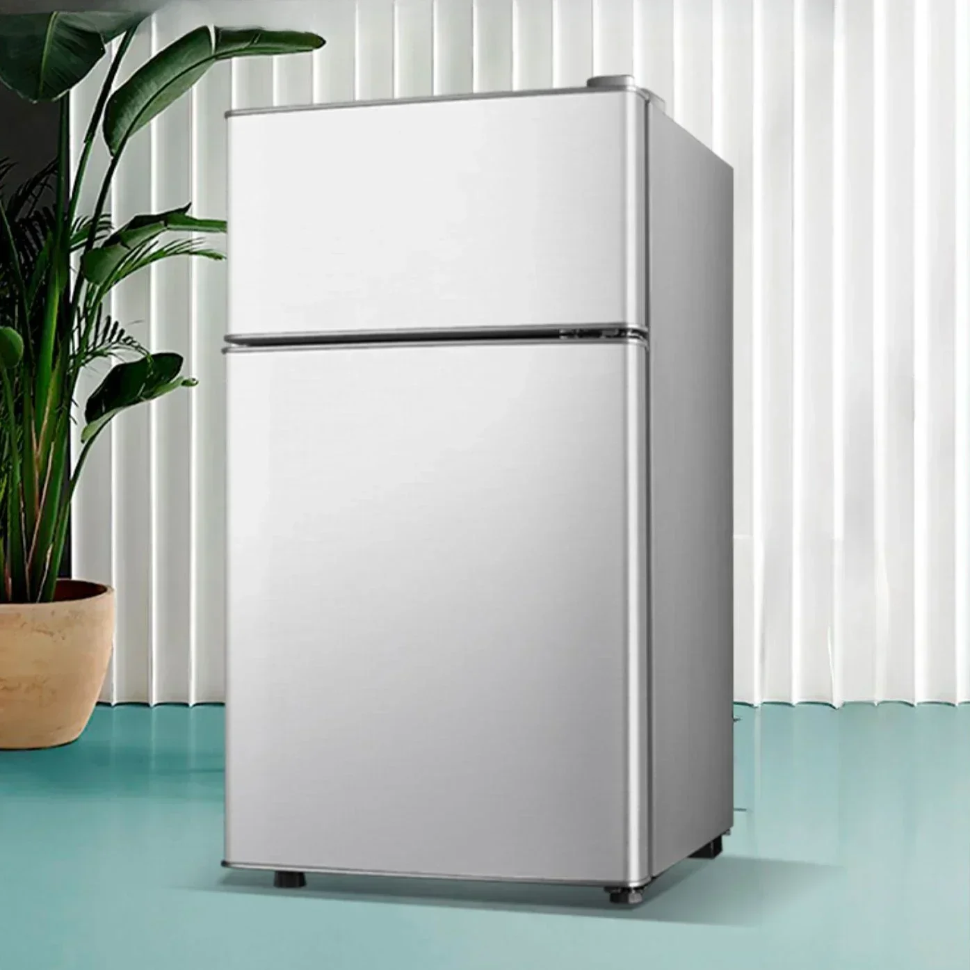 

[First-Class Energy Efficiency] Amoi Mini Refrigerator Household Small Double-Door Refrigerator for Two People