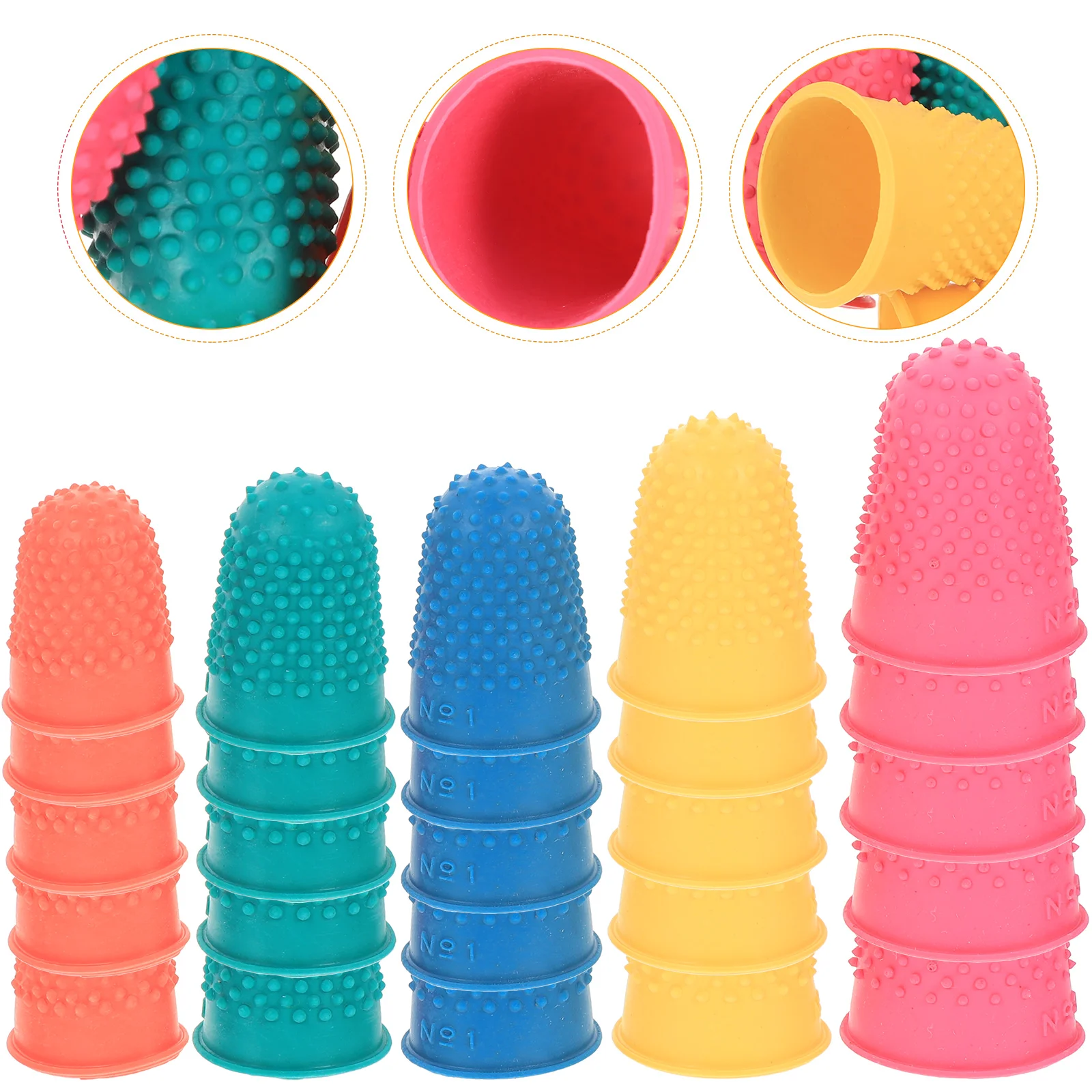 

25 Pcs Rubber Non-Slip Finger Cot Tips Accessory Thickened Cots Wear-resistant Fingertip Covers Sleeves