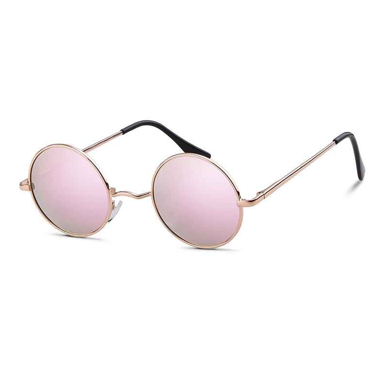 العصرية النظارات الشمسية المستقطبة المستديرة عالية الجودة العلامة التجارية تصميم خمر حفلة الرجال دائرة إطار صغير النساء ظلال صفراء نظارات شمسية #3