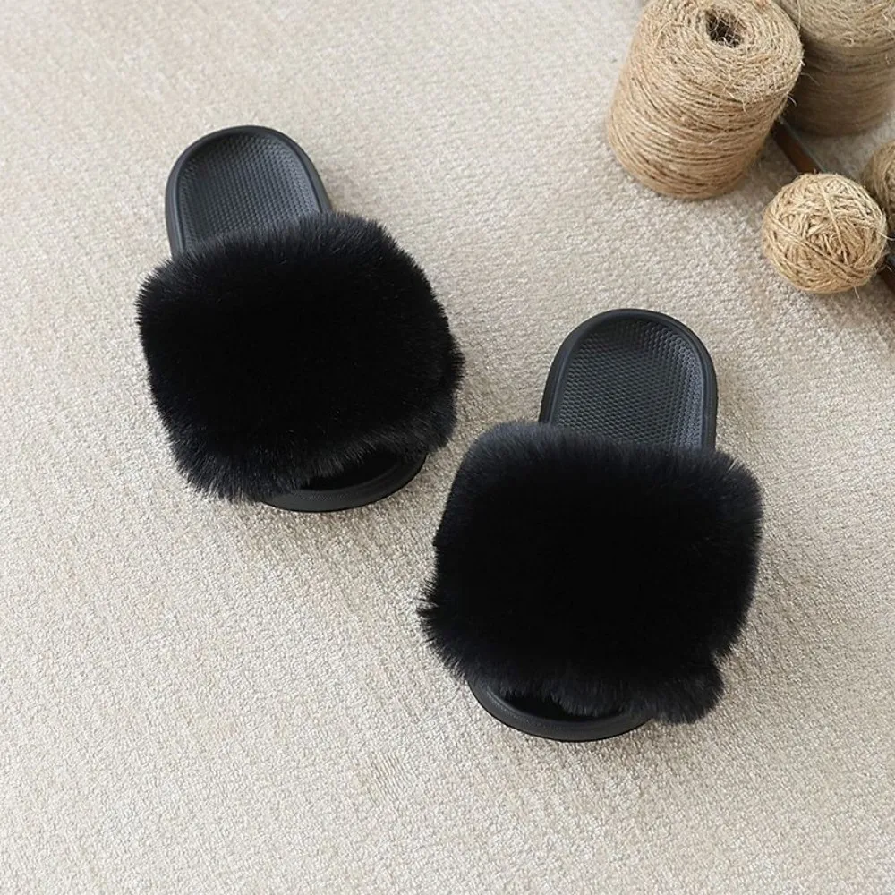 Plush House  Kids Slippers Soft Sole Non-slip Children's Slipper Winter Warm Boy Flip-Flops Indoor Home Fluffy Girls' Shoes view 5