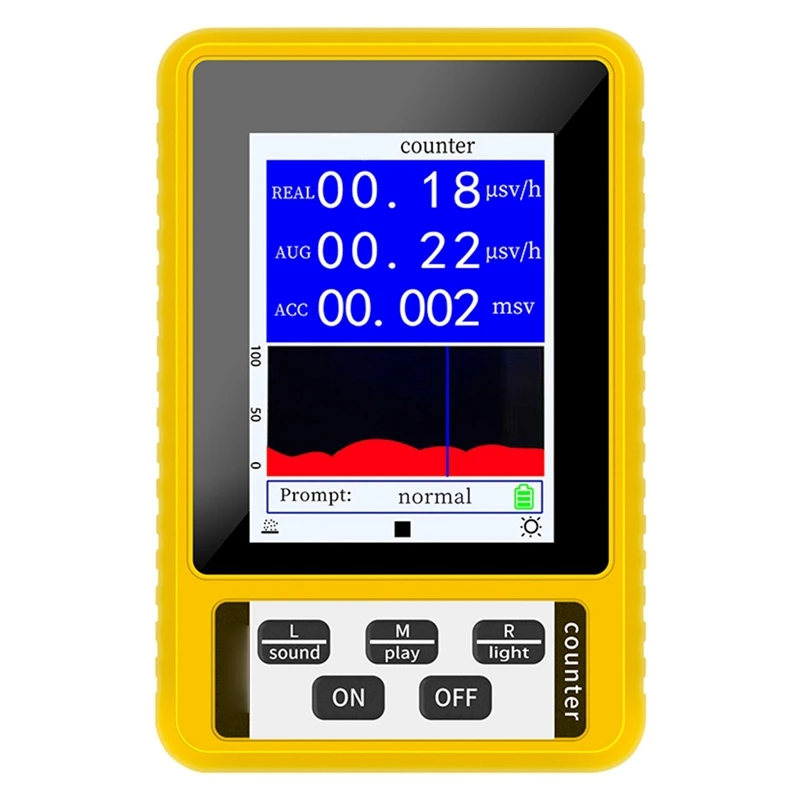 Nuclear Radiation Detector ABS With LCD Display Screen Dosimeter Detectors Beta Gamma X-Ray Tester Portable