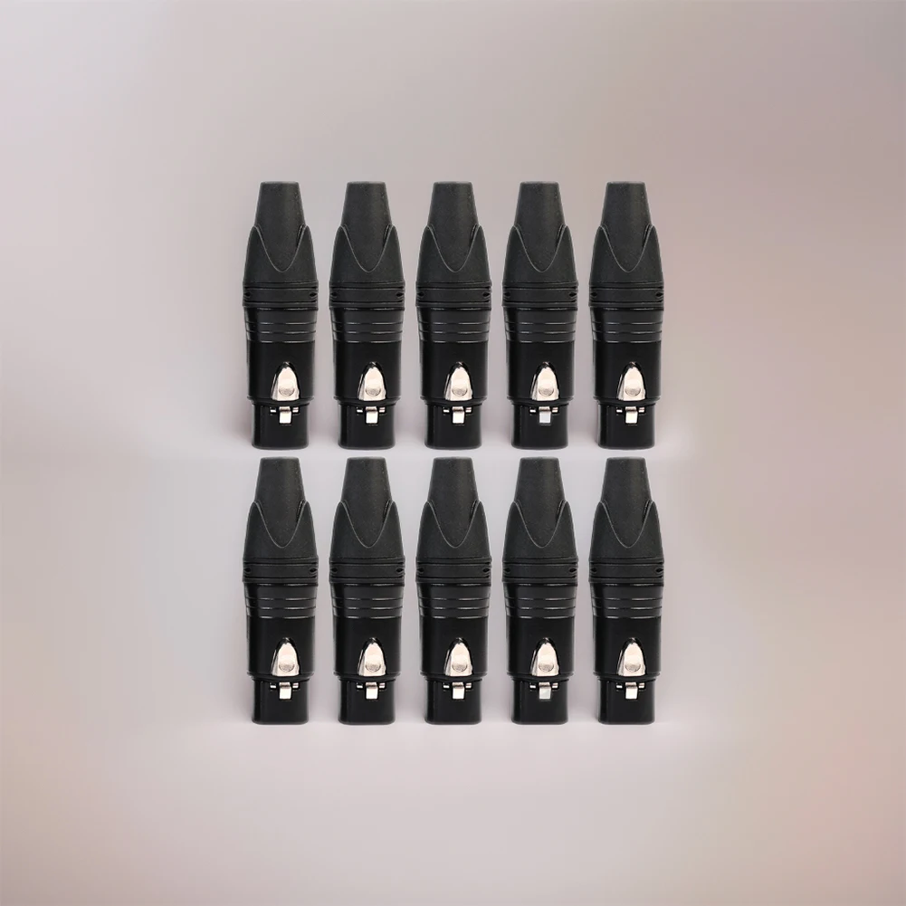 

10pcs DIY Microphone XLR 3Pin Female Connector Cable Solder Plug Adapters