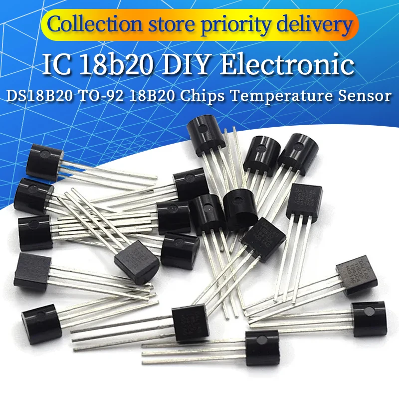 10Pcs/lot Sensor Electronic Chip DS18B20 TO-92 18B20 Chips Temperature Sensor IC 18b20 DIY Electronic