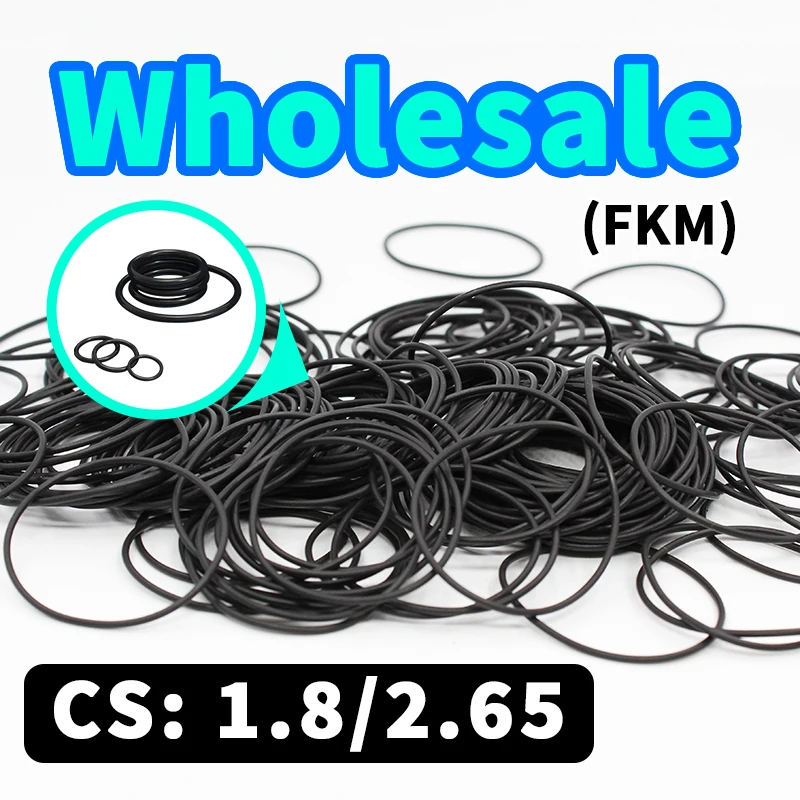 

FKM O-ring CS1.8/2.65mm thickness wholesale Sealing element Black fluororubber gasket seal ring rubber elastic Free Shipping