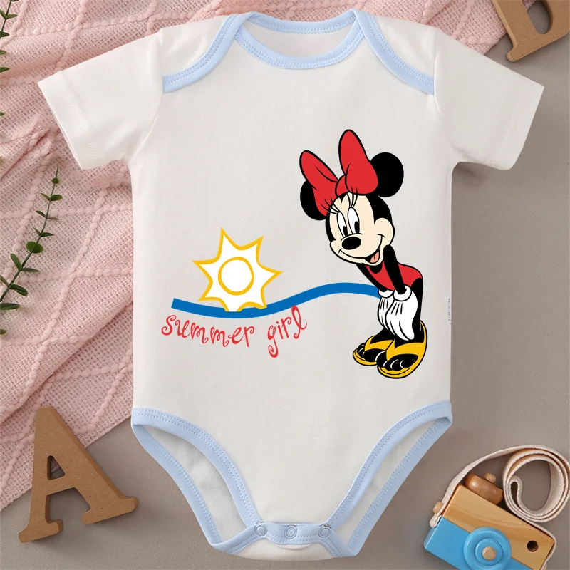 

MINISO Minnie/Love Cute Print Baby Cloths 100% Cotton Jumpsuit Onesie Bodysuit for 0 To 12 Months Newborn Best Gift for Baby