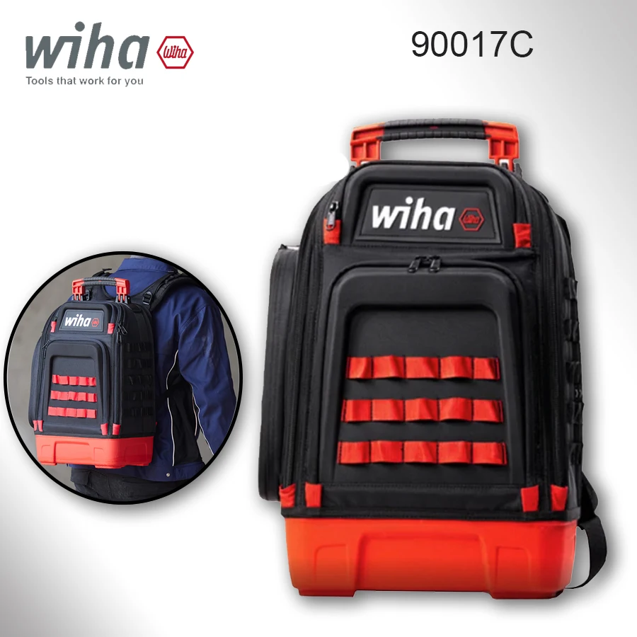 

WIHA Tool Backpack (Empty) Capacity 34L Weight Capacity 60kg Waterproof Electrician Storage Bag 90017C