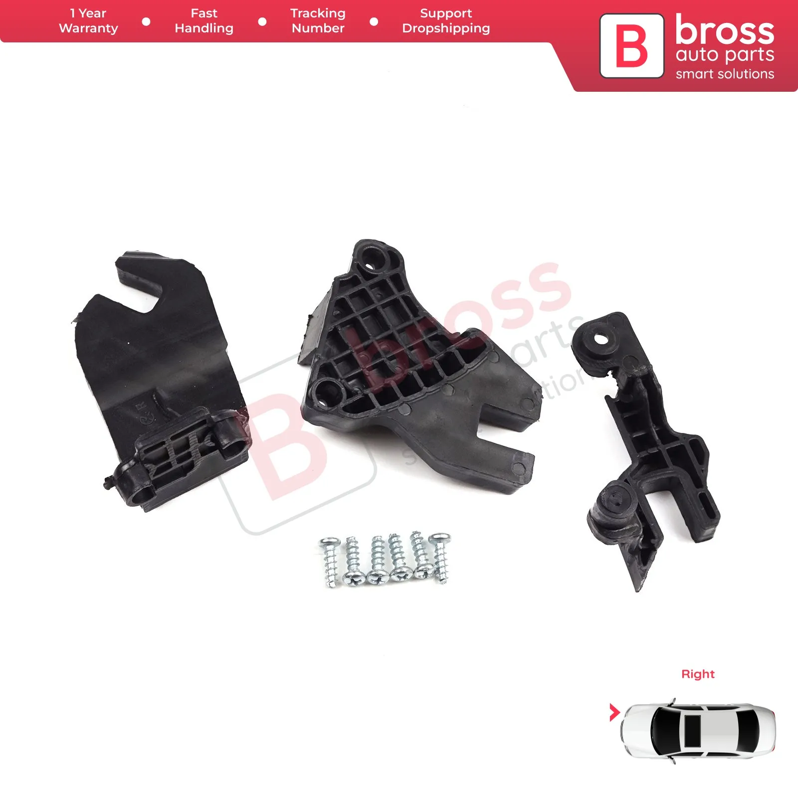 

BHL541 Headlight Holder Mount Repair Bracket Tab Set Rigth Side for Audi A6 C7 4G Avant Sedan A6L Allroad Quattro S6 4G0998122A