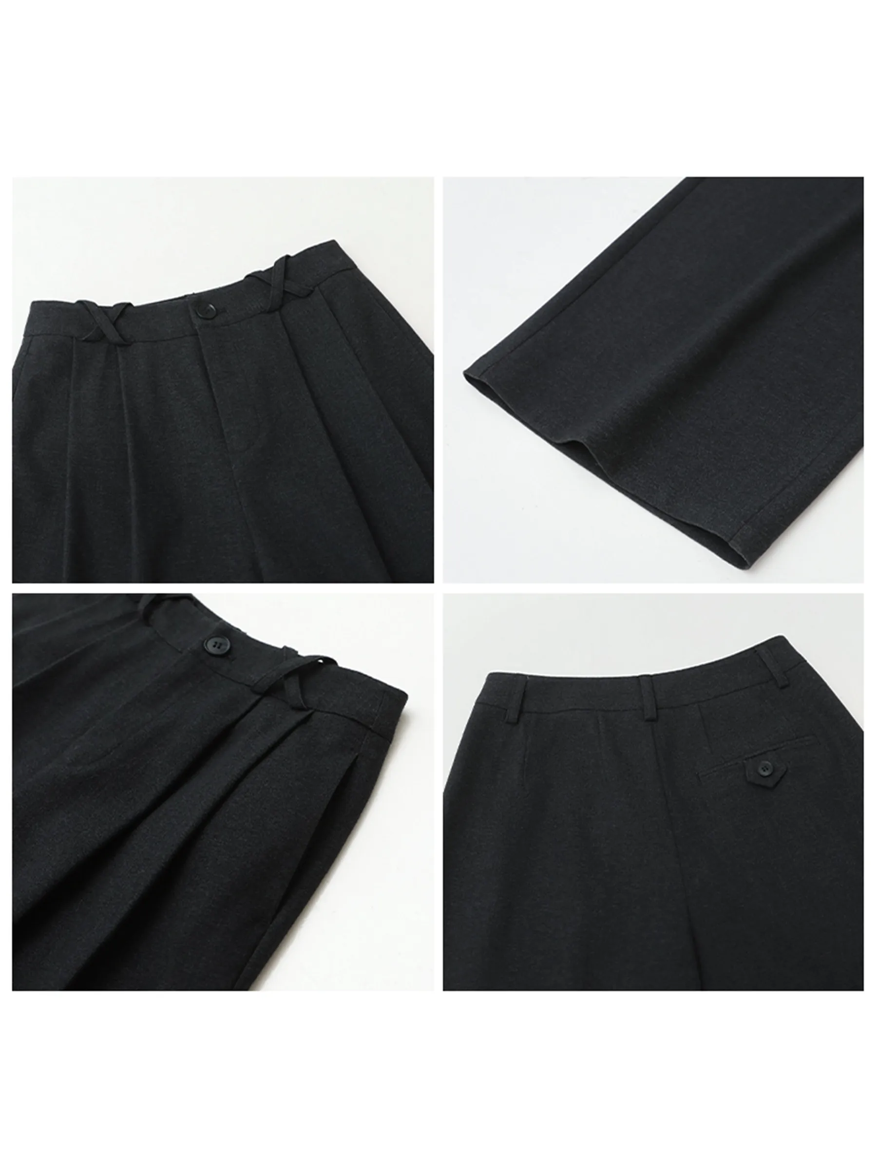 CHIC VEN Women Tailored Trousers High Waist Loose Casual Designed Slim Ladies Pleated Straight Leg Suit Pants Spring Autumn 2026 image 4