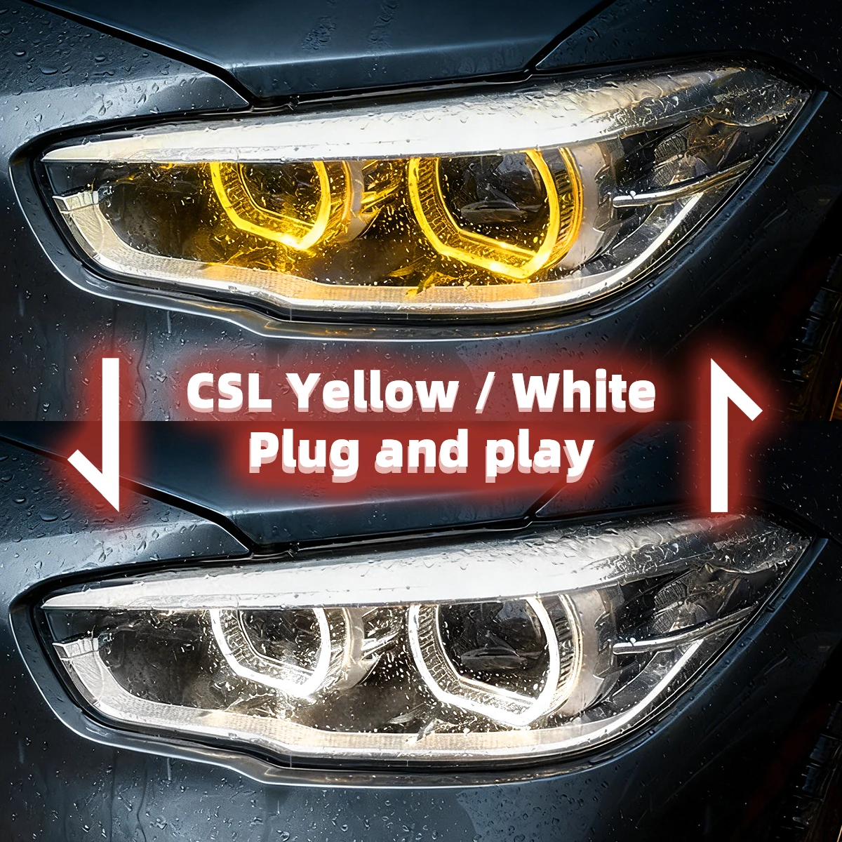 Dual Color DRL CSL Yellow White High Beam Switch For BMW 1 Series F20 F21 2015-2019 Plug and Play Daytime Running Light