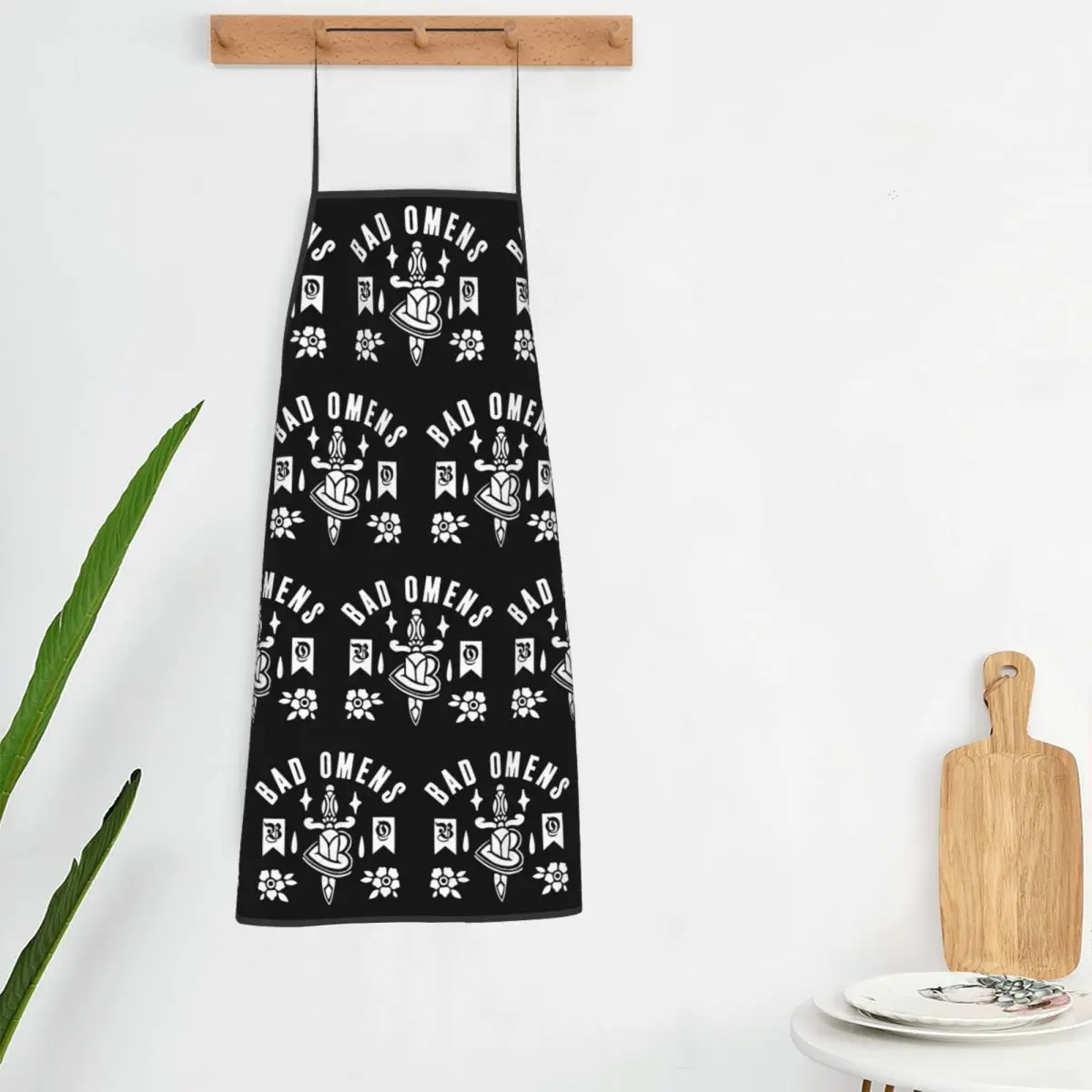 Custom Unisex B-Bads Brand O-Omenes Hot Rock Logo Bib Apron Adult Women Men Chef Tablier Cuisine for Kitchen Cooking Baking