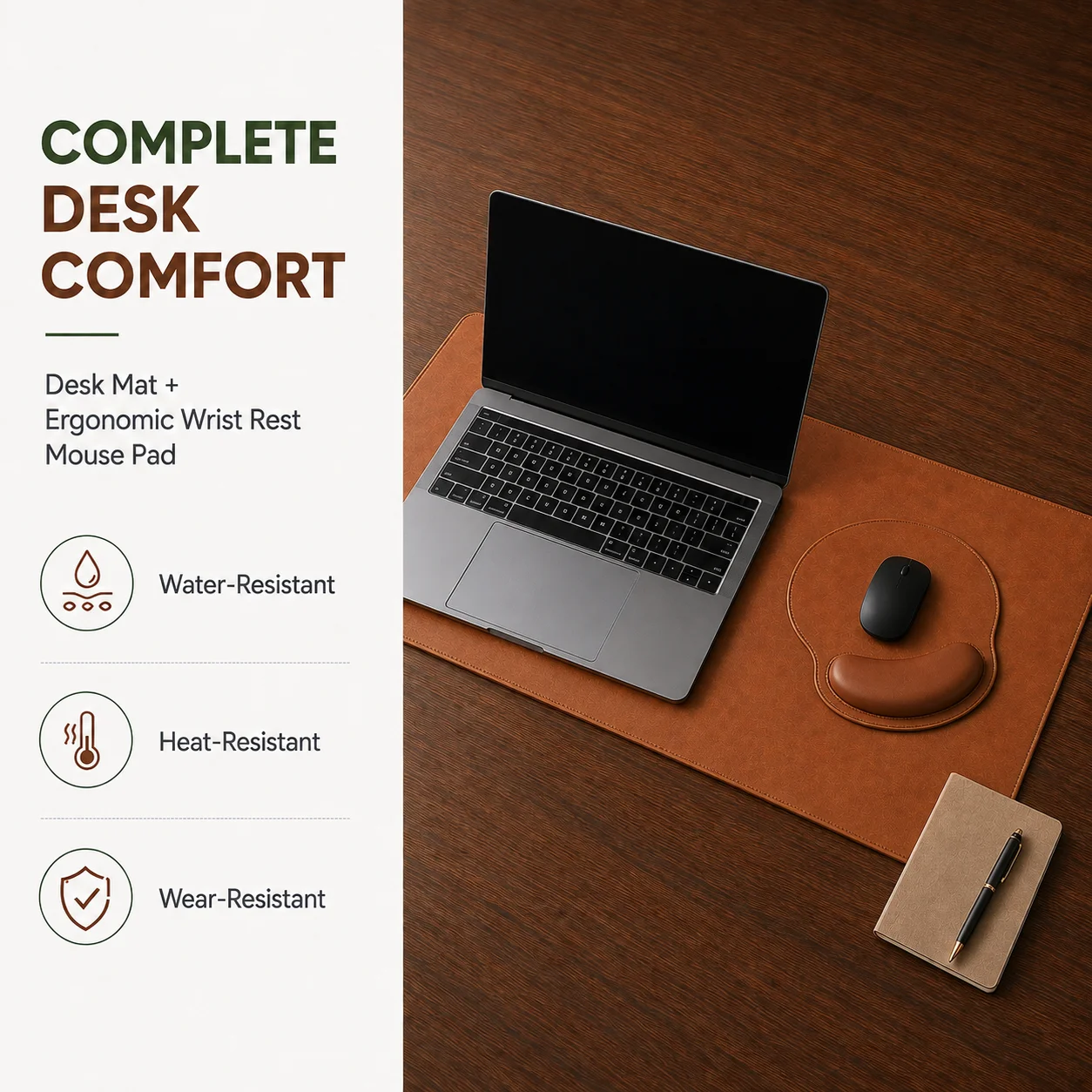 طقم وسادة لوحة مفاتيح من الجلد - مراجعة Wrist Rest Ergonomic وسعره