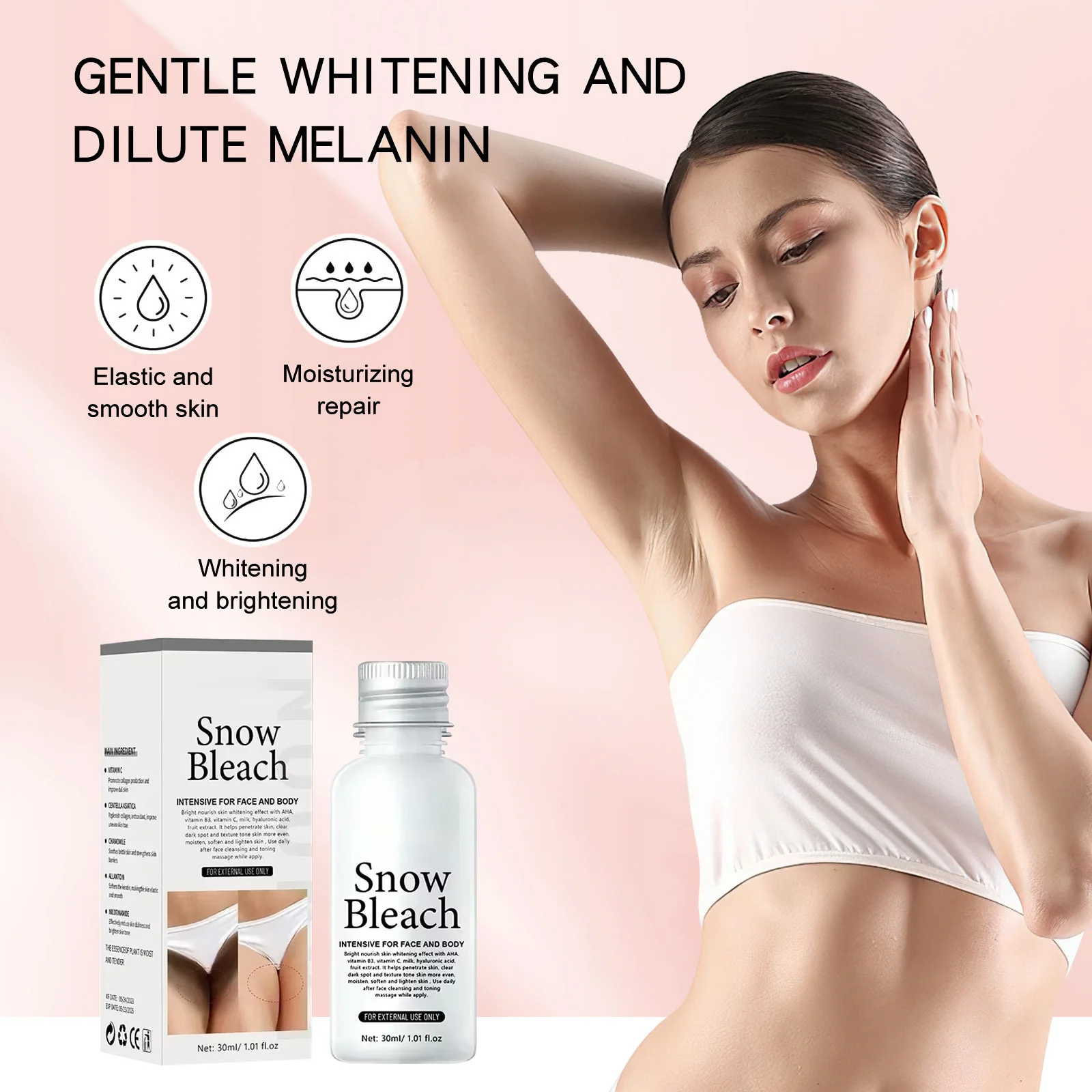 Отбеливающий крем для тела, осветляющий кожу, подмышек, колен, ягодиц, интимные части, отбеливатель внутренней части бедра, интимная зона, удаление меланина, уход