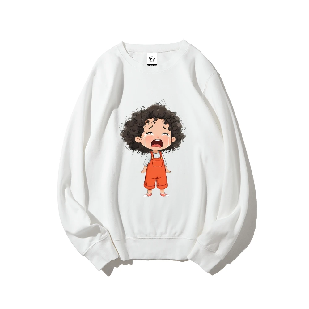 Crying Baby Graphic Sweatshirts Soft Comfort Casual Hoodies Y2K Loose Oversized Sweater Unisex Fashion Womens Must Have Clothe