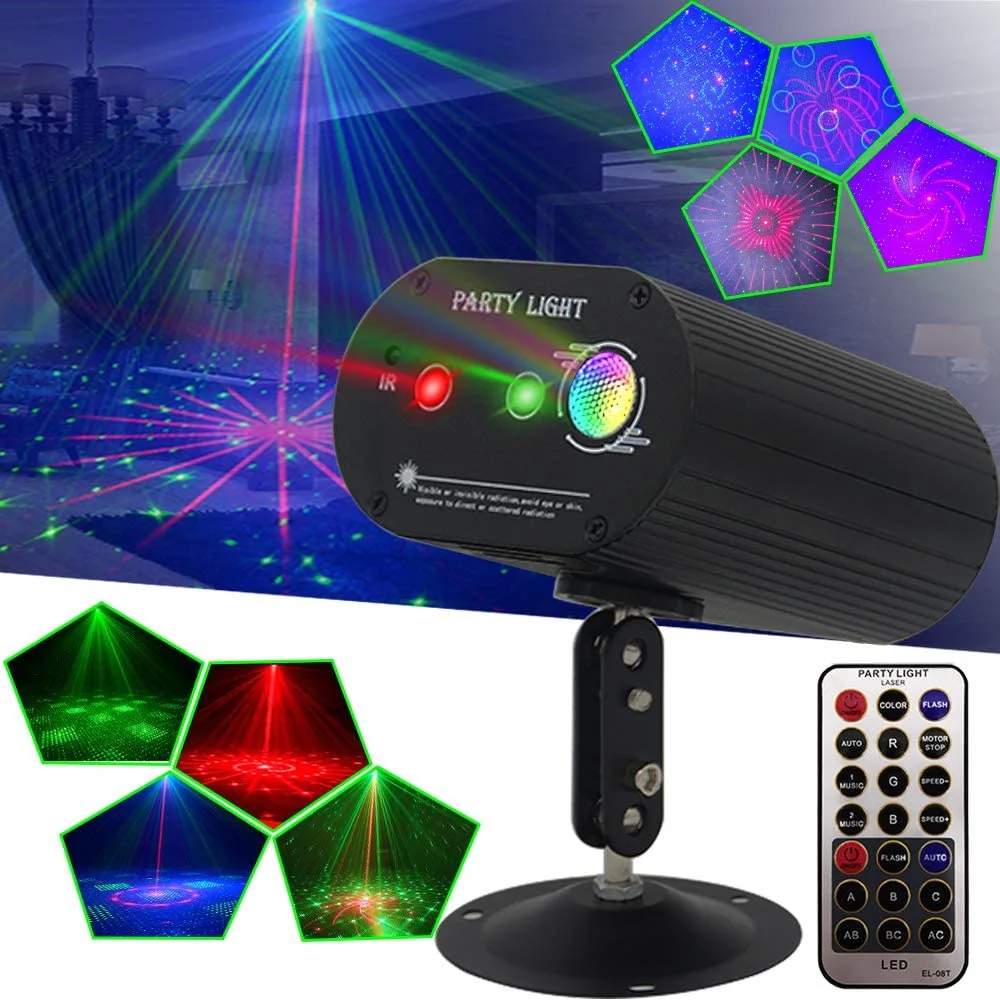 64 Patterns Rechargeable Led Laser Projector Lights RGB Wash Strobe DJ Party Disco Light For Wedding Birthday Party Bedroom