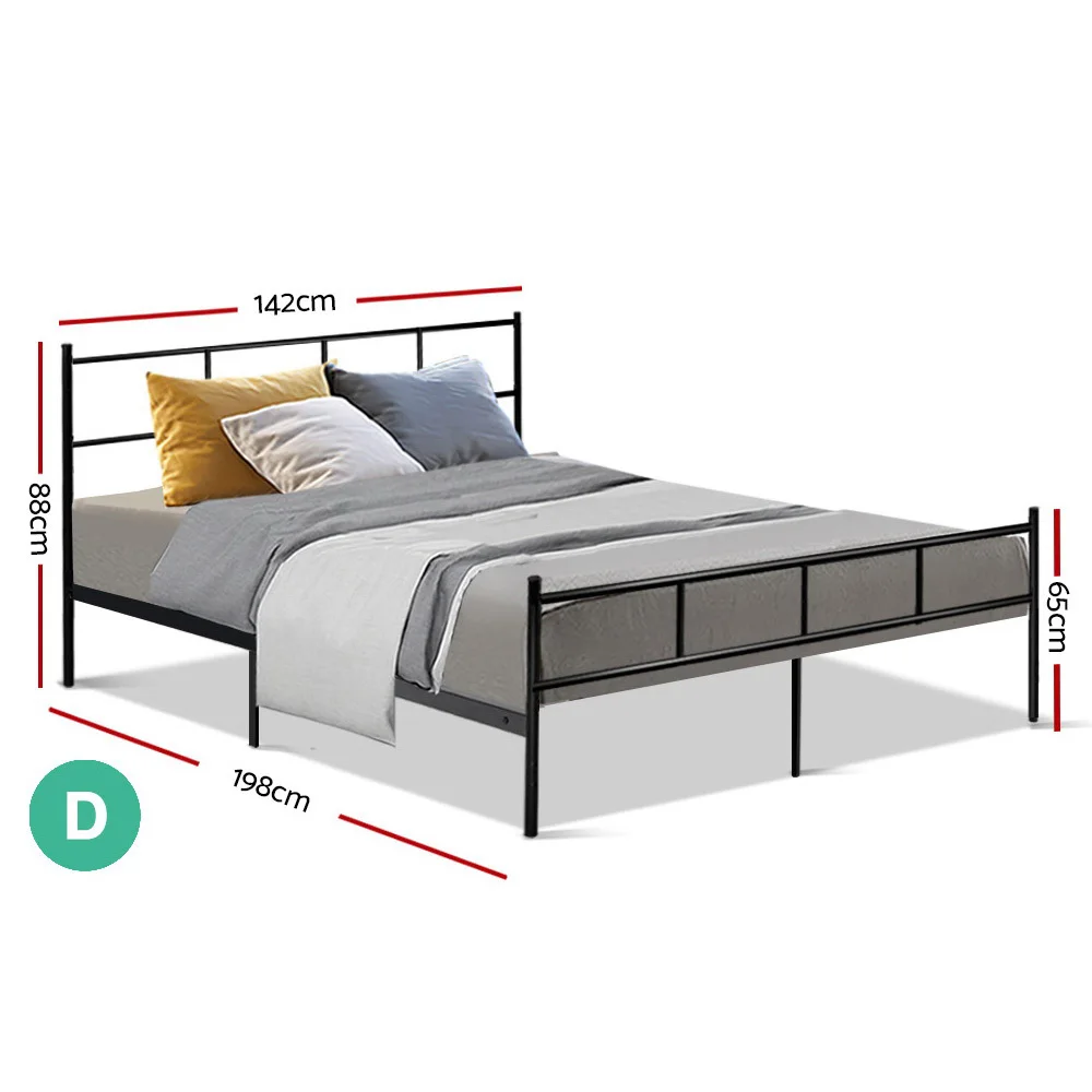 Living Room Home Single Metal Bed Frame Double Size Basic Mattress Base