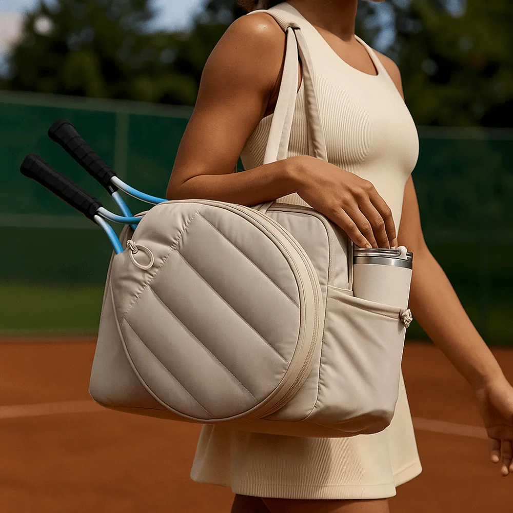 

Super Large Capacity Tennis Racket Bag Adjustable Waterproof Tennis Backpack with Shoes Bag Soft Shoulder Strap