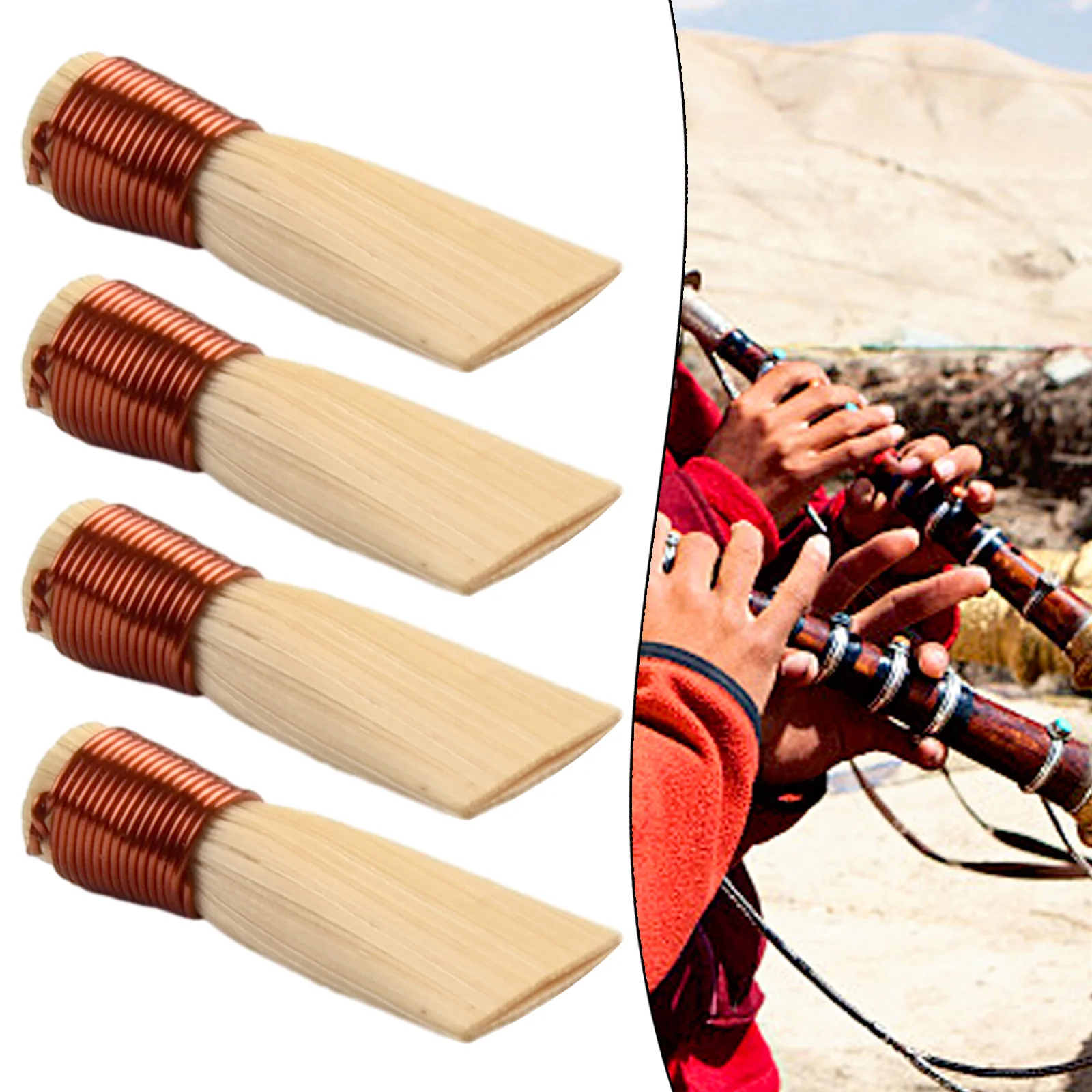 Natural Cane Reed Suona Reeds 4pcs Set for Chinese Suona Instrument Mouthpiece Custom Fit Preparation Required for Optimal Play