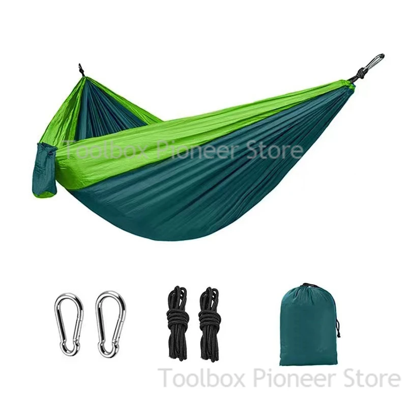 

Hammocks Single Person Portable Outdoor Camping Hammock Outdoor Hanging Swing Chair Parachute Fabric Hanging Bed