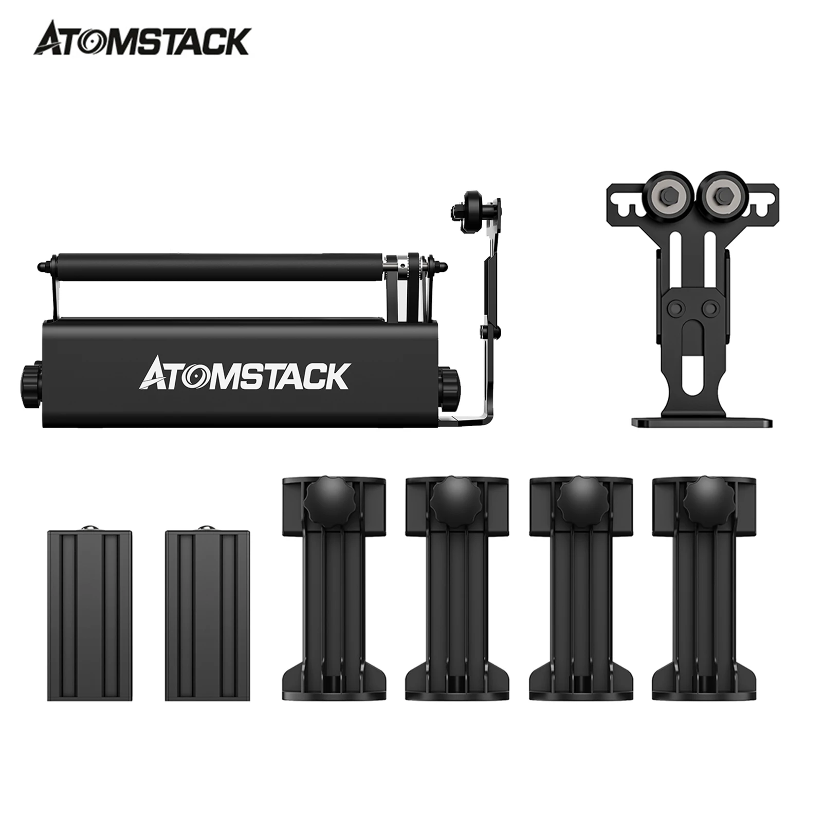 ATOMSTACK R3 PRO Roller for Cylindrical Irregular Objects 360° Rotating Engraving Axis 8 Angle Adjustments Support Frame Engrave