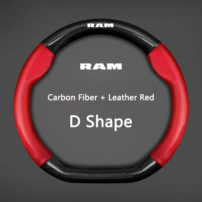 Car Breathable Nappa Leather Anti-Slip Universal Car Steering Wheel Cover for Dodge SRT DART Challenger RAM 1500 Charger sticker - view 3