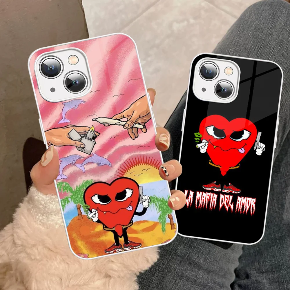 Love Mafia L-La M-Mafia D-Del A-Amor Phone Case Tempered Glass For iphone 14 13 12 11 Pro Mini XS MAX 14Plus X XS XR Cover