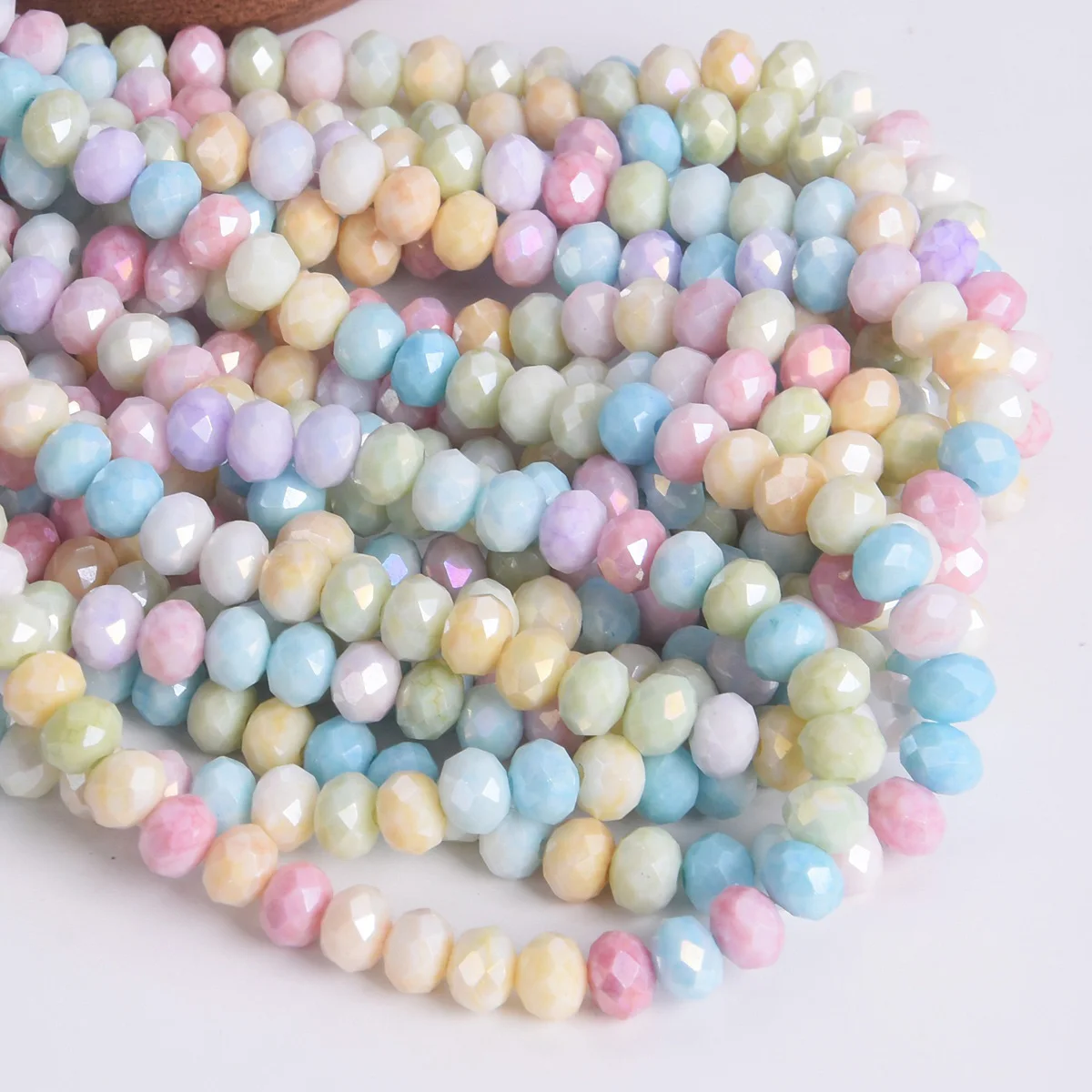 

Mixed Colors Rondelle Shape 6x5mm 8x6mm Faceted Opaque Glass Loose Spacer Beads Lot For Jewelry Making DIY Bracelet Findings