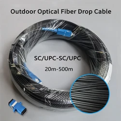 20M-500M Outdoor Drop Fiber Optic Cable FTTH SC/UPC-SC/UPC Single Mode Fiber Optic Patch Cord Cable Optical Fiber Connectors