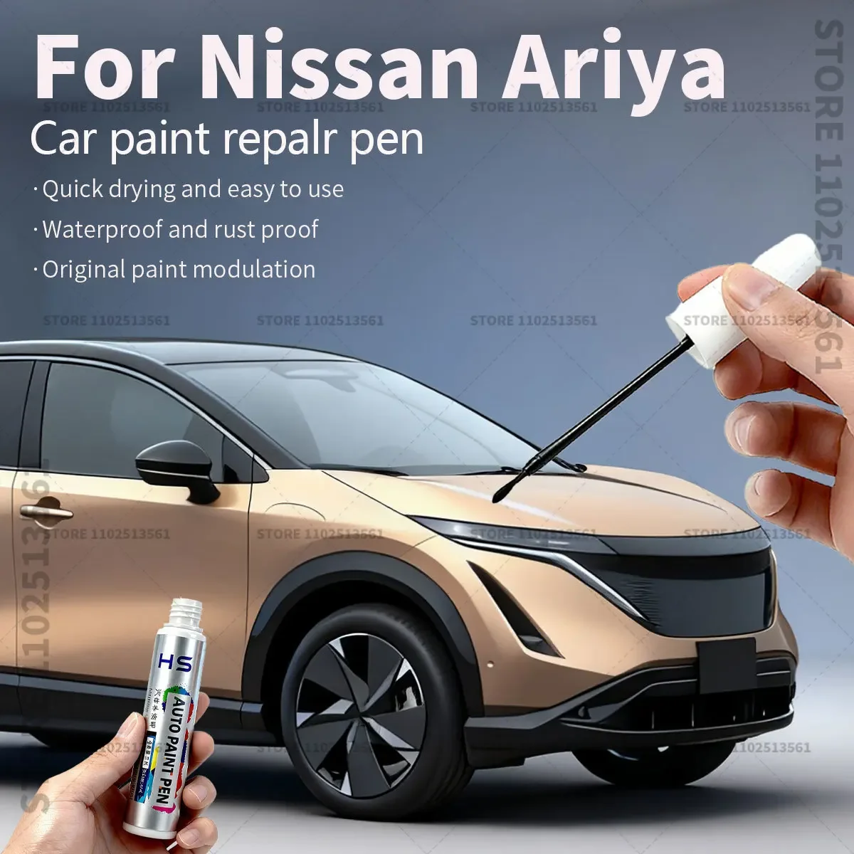 

Ручка для ремонта автомобильной краски для Nissan Ariya Touch Up Scratch Remover DIY Автоаксессуары Золото XGJ Белый QBE Черный GAT Серый KAD Синий