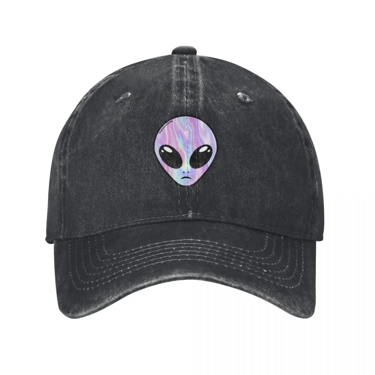 Alien head - Holographic pink skin Baseball Cap black Hip Hop Women's Golf Clothing Men's