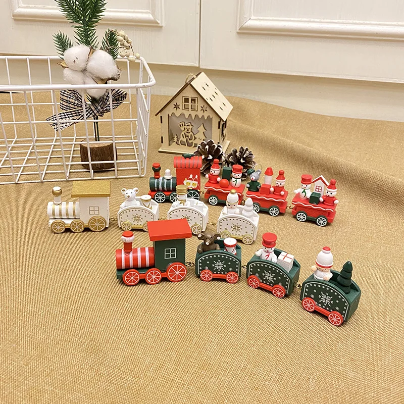 

Christmas decorations Christmas wooden train holiday Christmas gifts Christmas ornaments gifts for boys and girls