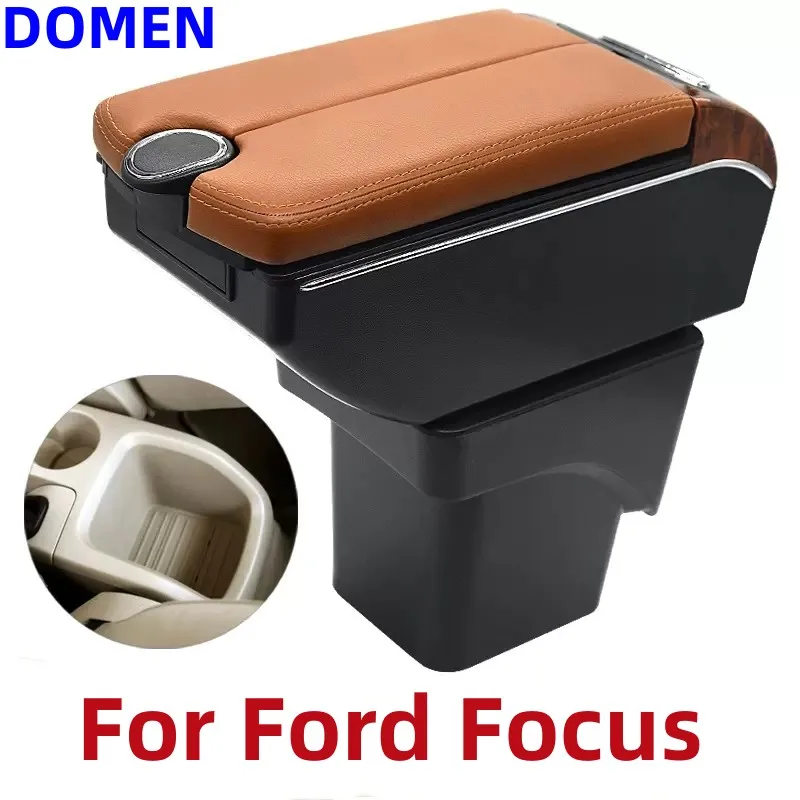 

For Ford Focus armrest box Interior Parts Car Central Content With Retractable Cup Hole Large Space Dual Layer USB