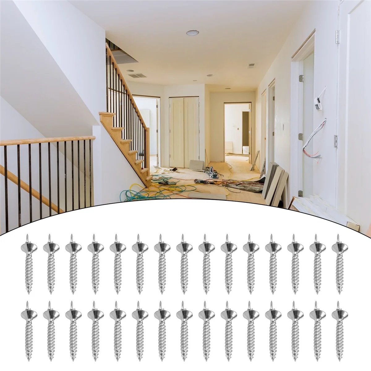 AT77 50PCS Seamless Nails Double-Headed Screw Solid Wood Baseboard Seamless Nails Foot Line Special Nails Security Screws