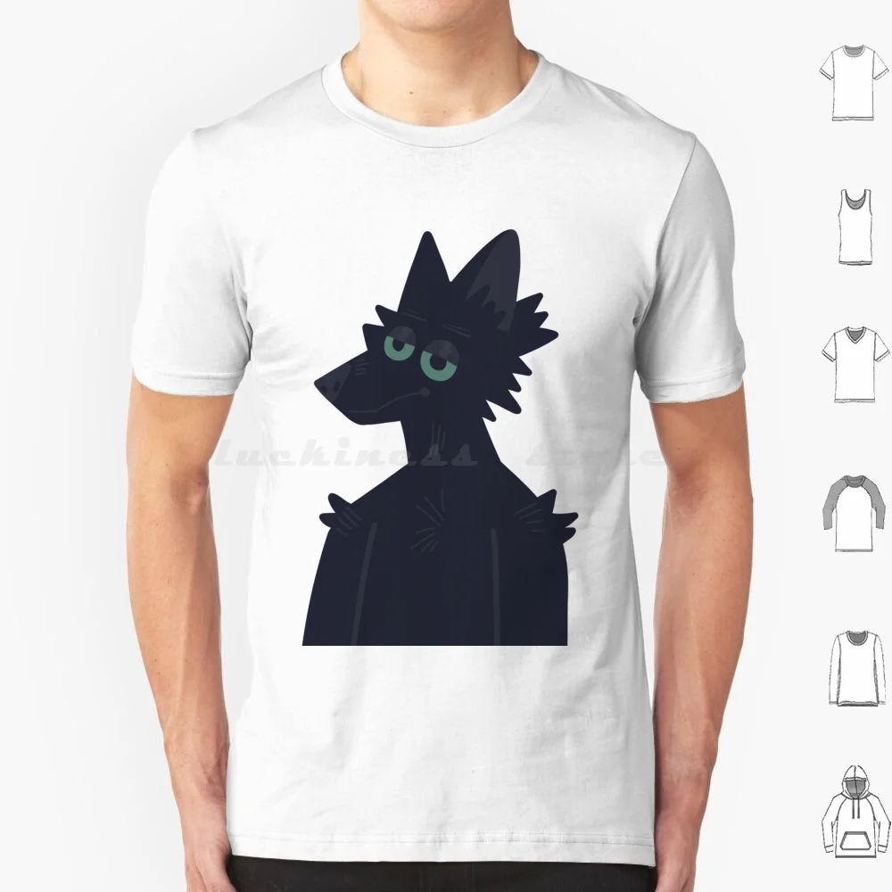 Unimpressed Wolf T Shirt Big Size 100% Cotton Black Grey Wolf Cute Animals Dog Furry Pets Green Eyes Funny Cartoon Werewolf