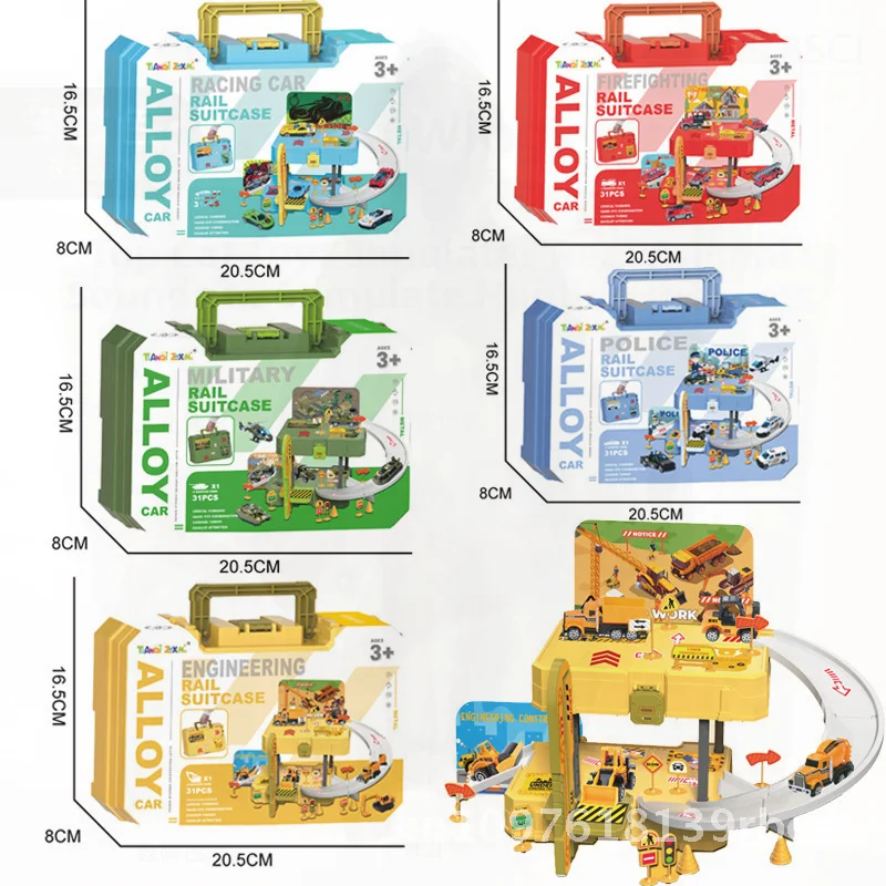 子供用プレイハウスギフトスポーツカーファイアミリタリーポータブルおもちゃ箱駐車場スーツインタラクティブシミュレーション修理ツール用