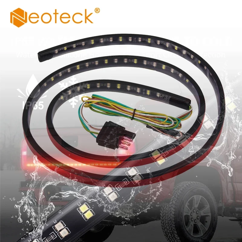 

Водонепроницаемый задний стоп-сигнал Neoteck, указатель поворота, задний резервный фонарь с 4-сторонним плоским Y-образным разветвителем, 60-дюймовый фонарь задней двери