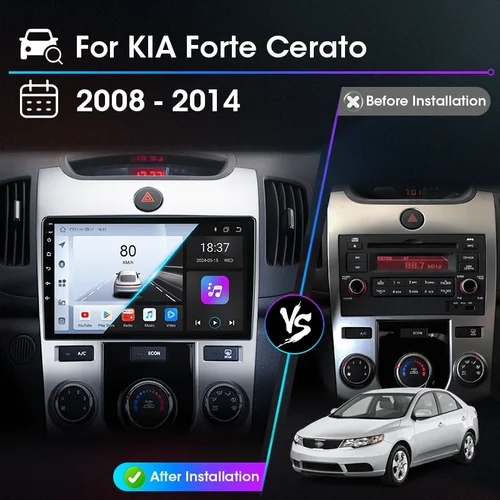 Imagen 2 del producto Srnubi Radio de coche Android 13 Auto para KIA Forte Cerato 2008-2014 reproductor de vídeo Multimedia GPS DVD Carplay unidad principal de Audio estéreo
