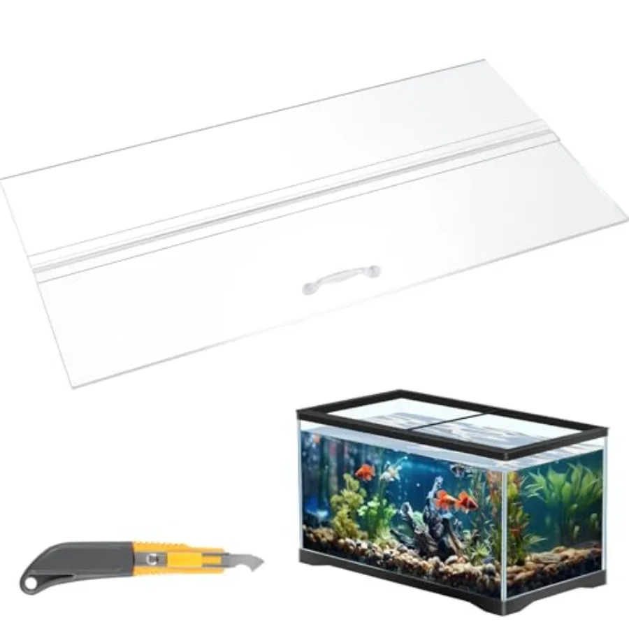 

Aquarium Polycarbonate Canopy Set 23.07 11.69 0.12 Inch for 15/H/55 Gallon Without Center Brace Aquariums Cover Fish Tank Lid w