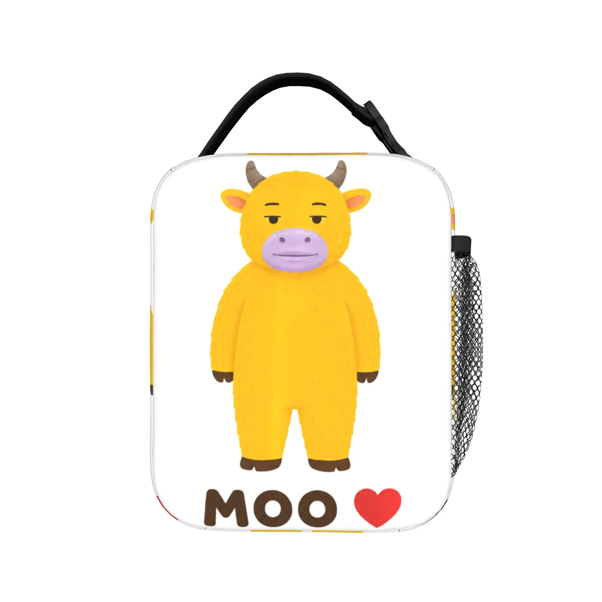 NIU Lai Moo Love Viral Chinese Cow Meme Cute Yellow Performance Insulated Lunch Bag Thermal Bag Meal Container Tote Lunch Box