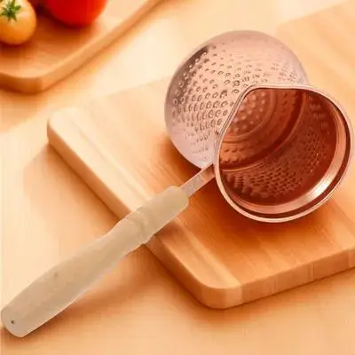 

Turkish Coffee Pot Copper Alloy Wood Handle Design Stovetop Espresso Maker Non Stick Surface Easy Clean Kitchen Cooking Pot