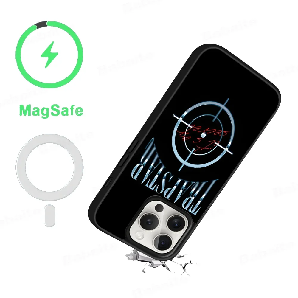 T-Trapstar Phone Case For IPhone 15 Pro Max Case 14 Plus 13 12 11 Magesafe Magnetic Wireless Charge Cover