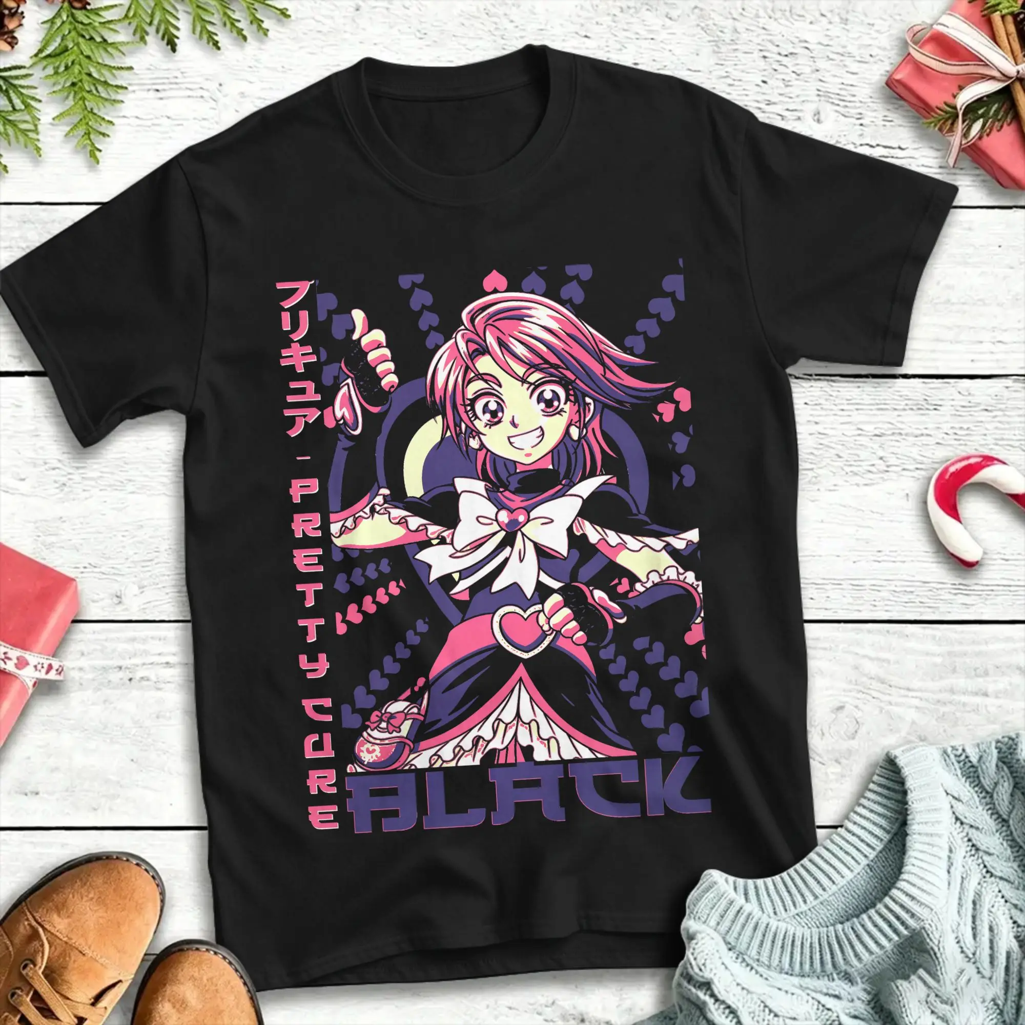 Pretty Cure T-Shirt Summer  Hip Hop T Shirts Cotton Round Neck Plus Size Top Tees Short-Sleeved Aesthetic Tshirt