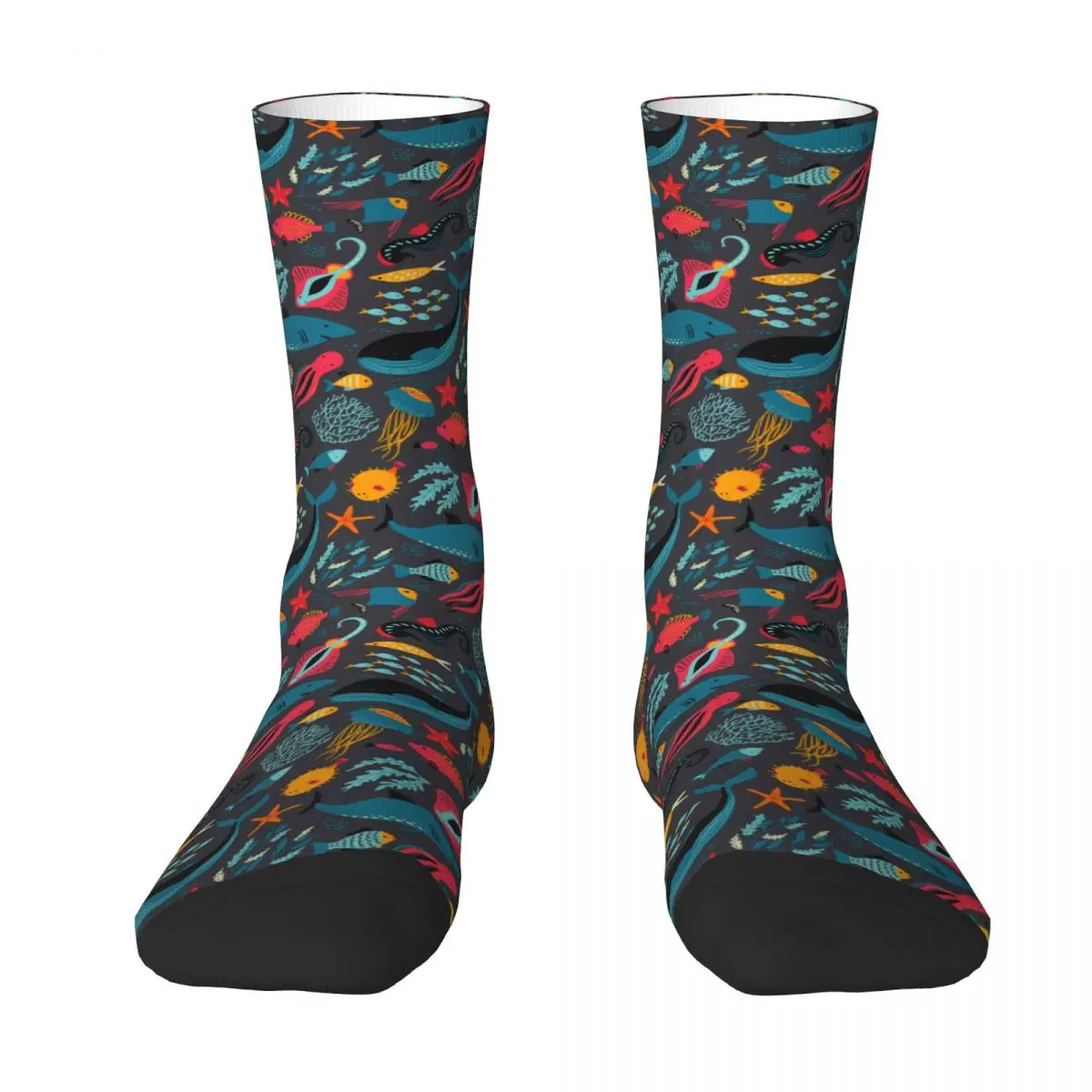 Women Men Socks Sea Animals Cartoon Fish Stockings Autumn Leisure Soft Breathable Socks Graphic Climbing Anti-Slip Socks