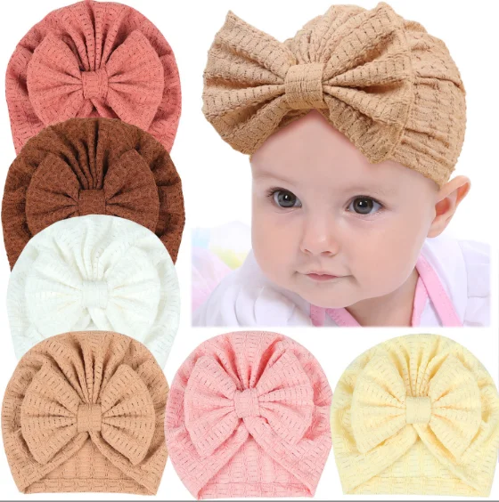 

New Baby Wool Knit Turban Newborn Knitted Bonnet Beanies Boys Girls Head Wraps Infant Bunny Ear Caps Kids India Turban Headwear