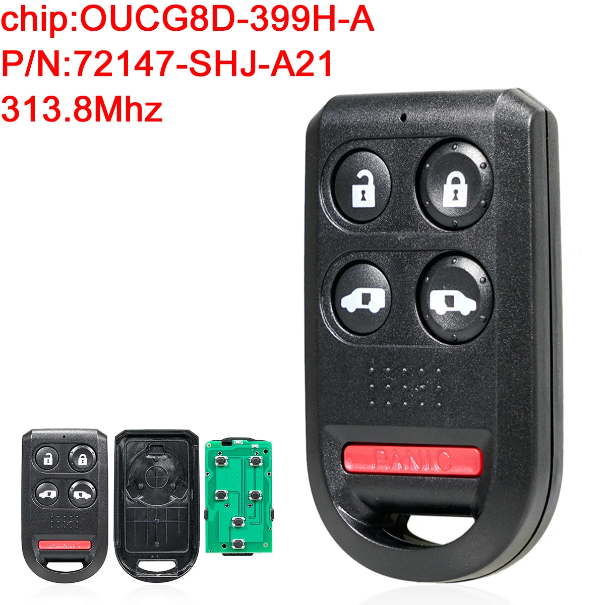 

4+1 Buttons 313.8MHz Keyless Smart Remote Car Key Fob OUCG8D-399H-A P/N 72147-SHJ-A21 for 2005 - 2010 Hon da